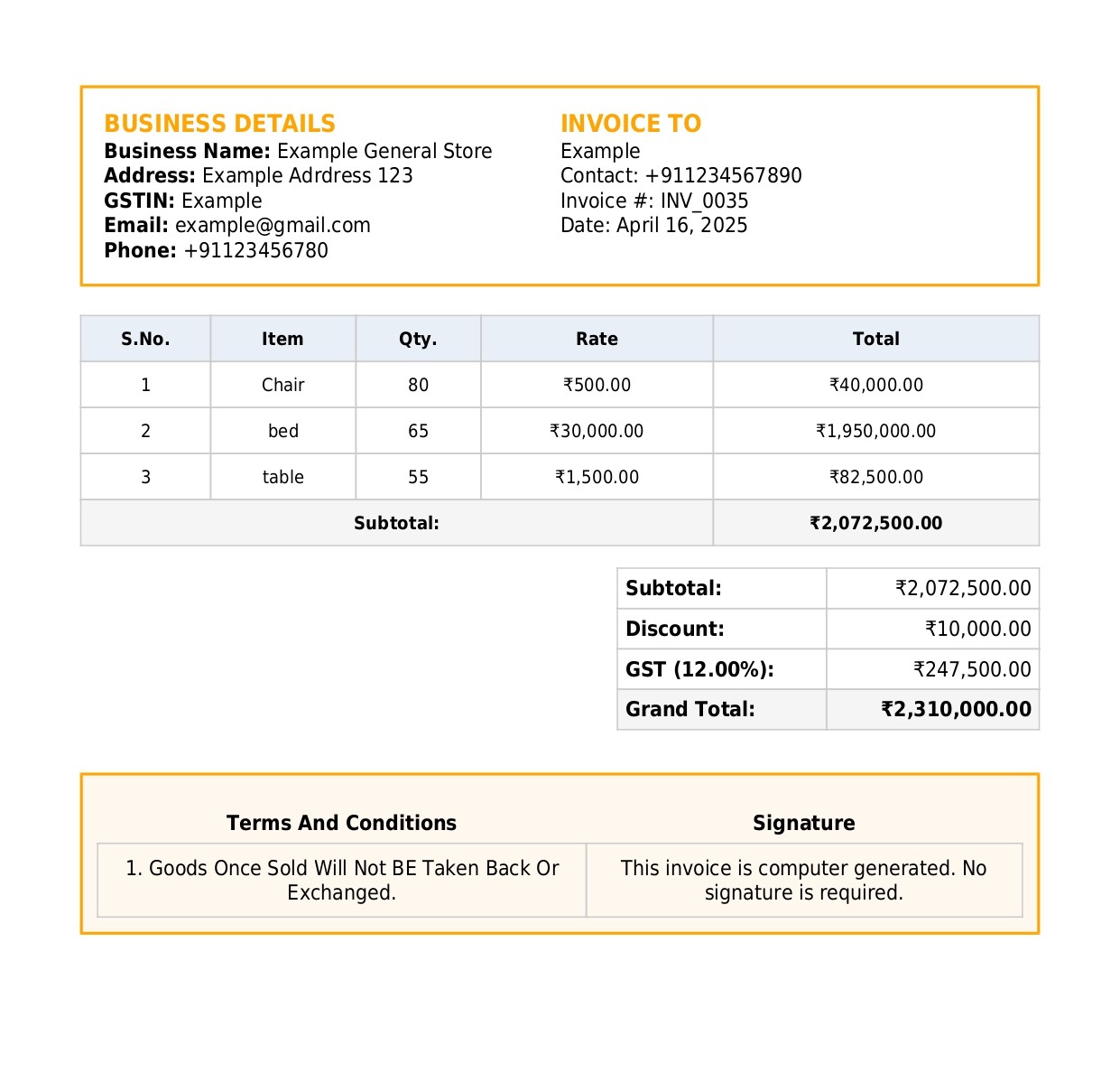 Advanced Invoice Template